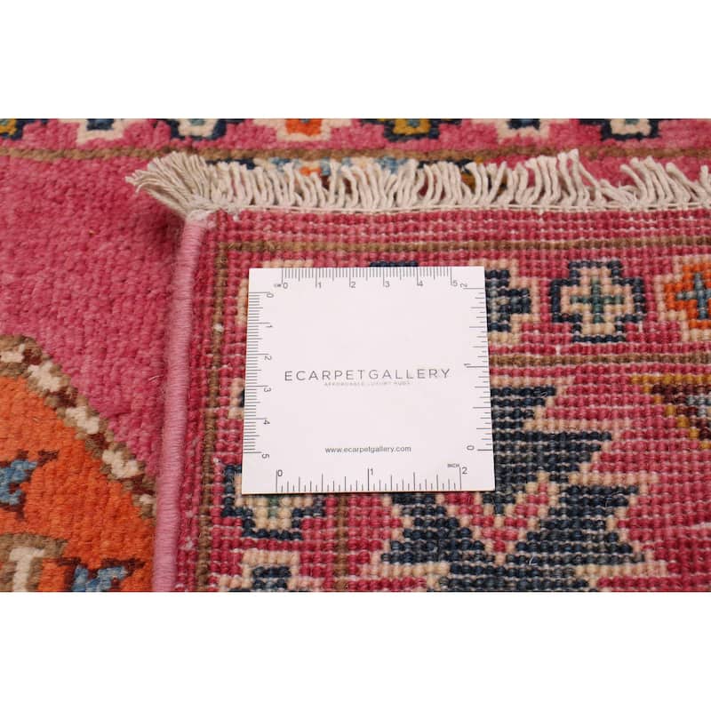 ECARPETGALLERY Hand-knotted Uzbek Ghazni Pink Wool Rug - 2'8 x 6'7