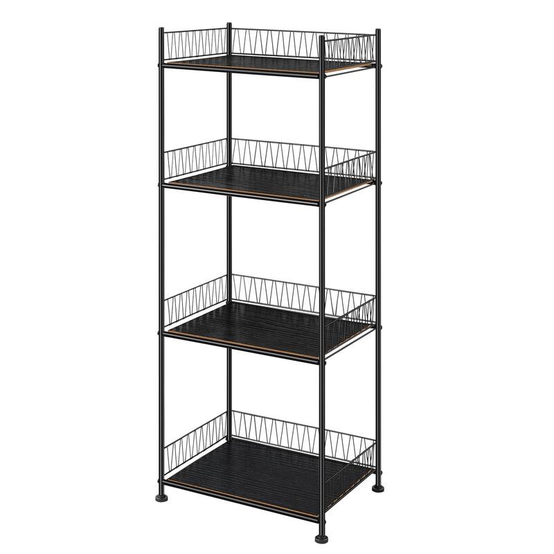 4 Tier Organizer Shelf Storage Rack for Floor Metal Wire Rack Shelving Standing Shelf