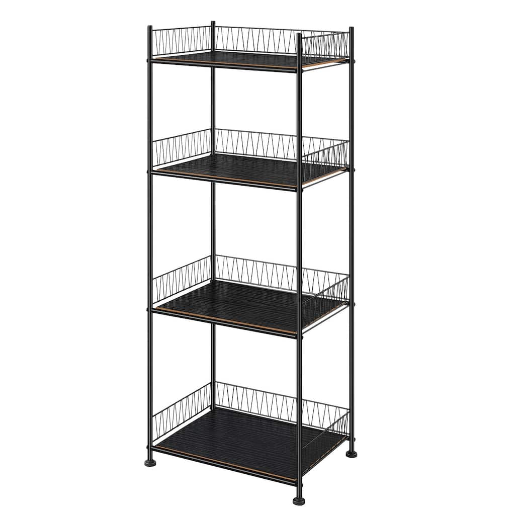 4 Tier Organizer Shelf Storage Rack for Floor Metal Wire Rack Shelving Standing Shelf