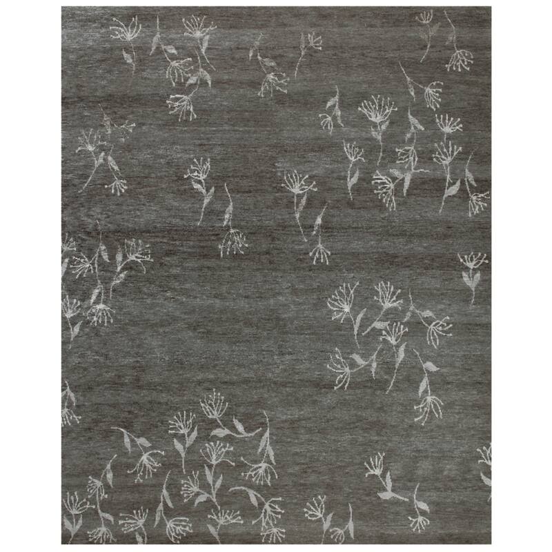 Tristesse Hand Knotted Transitional Rug - 5'-6" x 8'-6" - Dark Gray