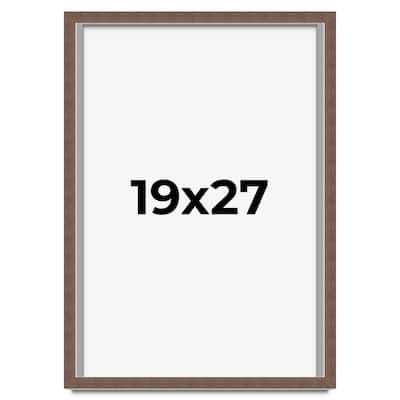 19x27 Shadow Box Frame Brown | 1.125 inches Deep Real Wood Rustic