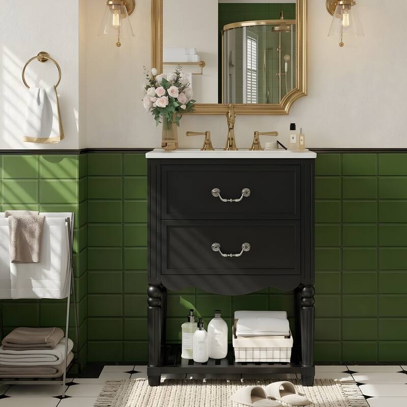 24'' Bathroom Vanity with Ceramic Sink