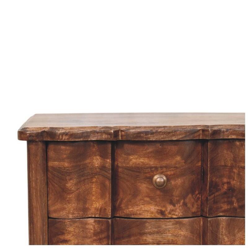 Artisan Furniture Solid Wood Valencia Bedside,Brown,3-Drawers