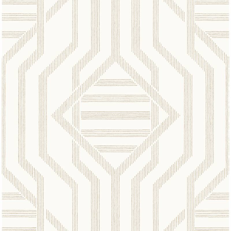A-Street Prints Essex Wheat Geometric Wallpaper