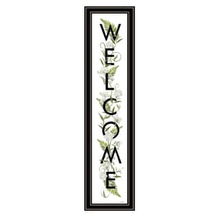 TrendyDecor4U Farmhouse "Welcome Sign II" Framed Print Wall Art by House Fenway - Black, White,