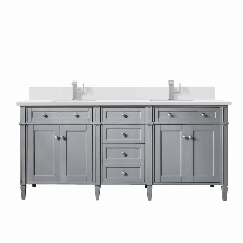 James Martin Vanities 650-V72-1WZ Brittany 72" Double Basin Poplar - Urban Gray
