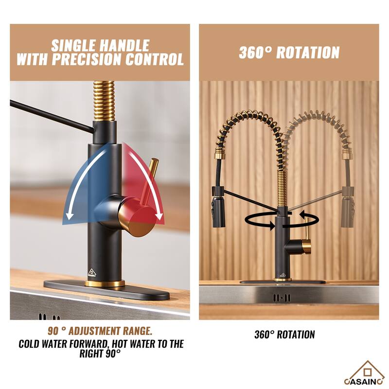 Single Handle Pull Down Sprayer Kitchen Faucet