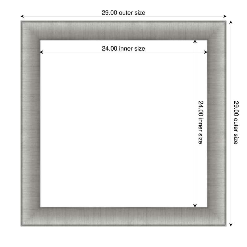 Amanti Art Elegant Brushed Honey Framed Dry Erase Magnetic Board - 29 x 29 in - Elegant Brushed Pewter