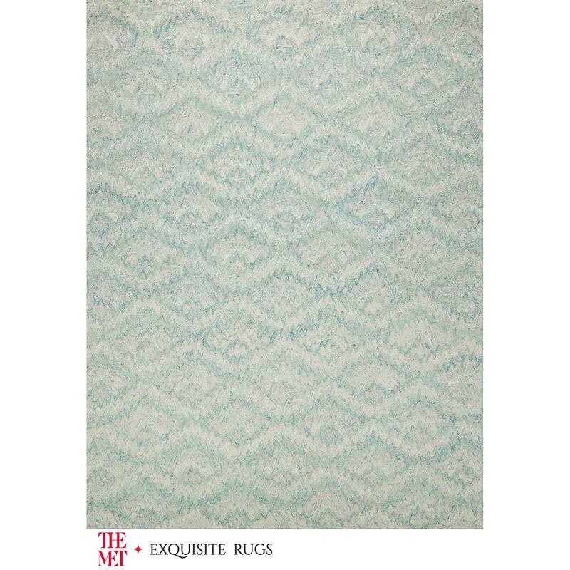 The Met X Exquisite Rugs Bargello Turquoise Area Rug