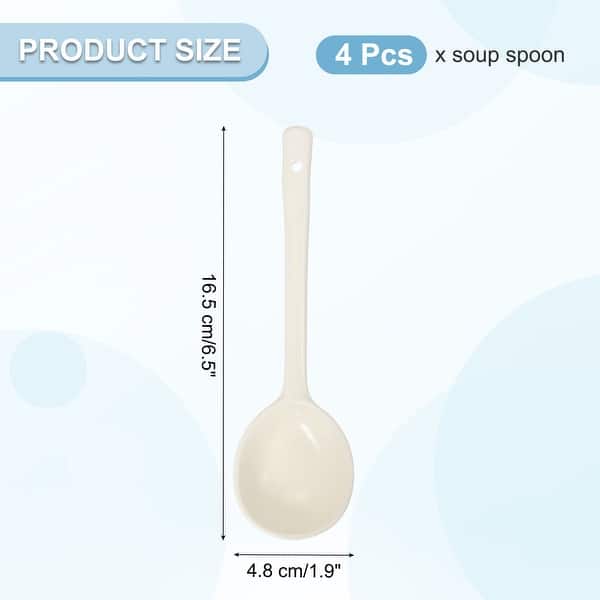 Set 6 Cucchiai Da Zuppa In Acciaio Inox - Manico Lungo 6 Pollici - Nuovi