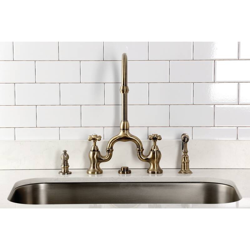 Kingston Brass KS779.AXBS English Country 1.8 GPM Widespread Bridge