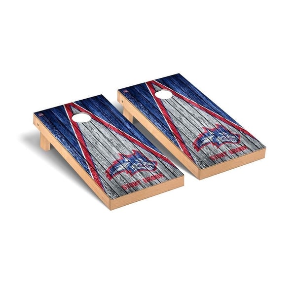 slide 2 of 5, SUNY Stony Brook Seawolves Triangle Cornhole Board Set