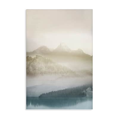 Stupell Vanilla Mountain Peaks View Canvas Wall Art Design By Gemma Bardot