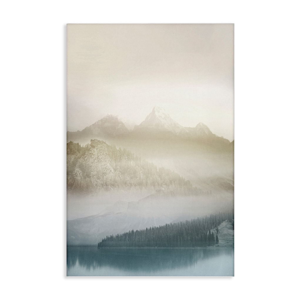 Stupell Vanilla Mountain Peaks View Canvas Wall Art Design By Gemma Bardot