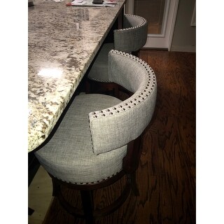 Furniture of America Fendeson Contemporary Fabric Nailhead Swivel Bar Stool (Set of 2)