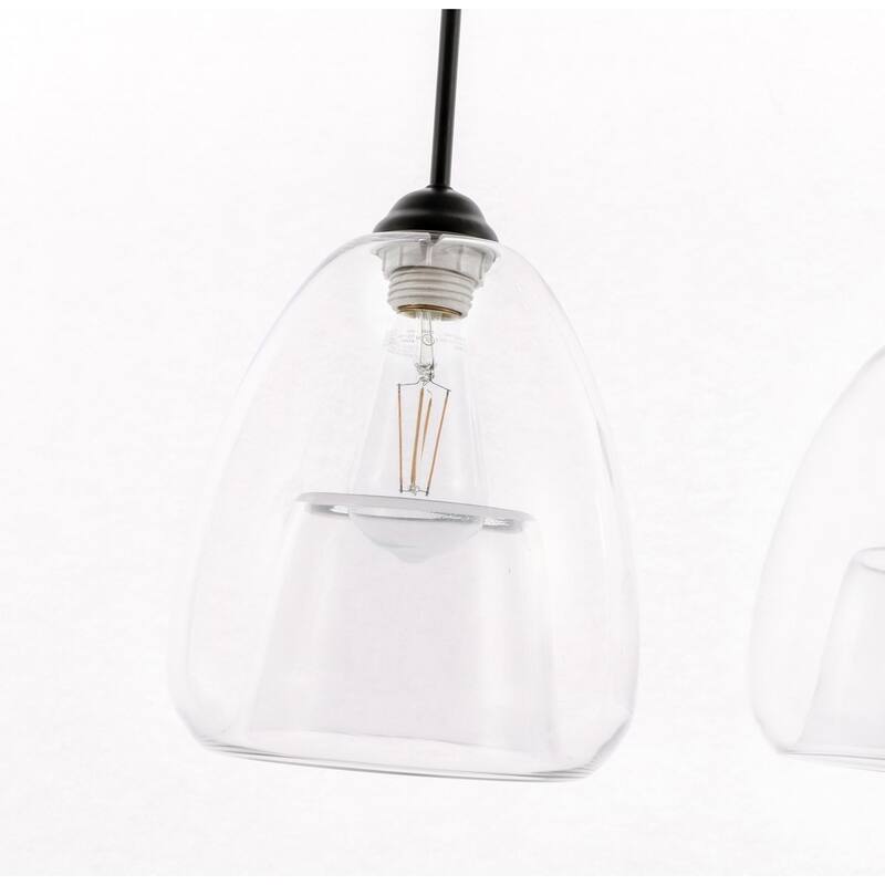 Elise 36-Inch 3-Light Clear Pendant - Black