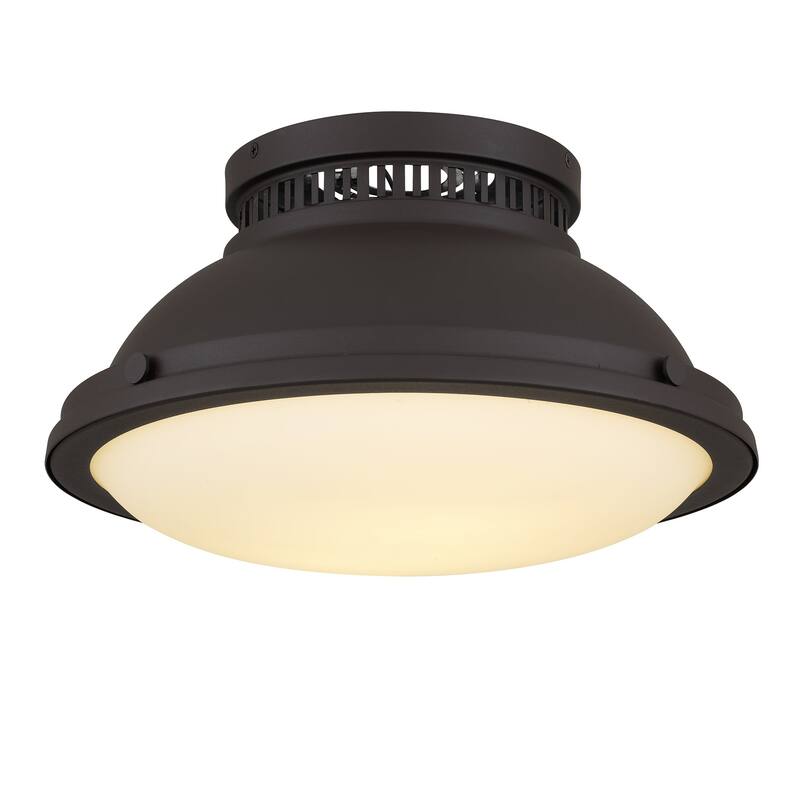 Halo 2-Light 14" Dark Bronze Flush Mount Ceiling Light