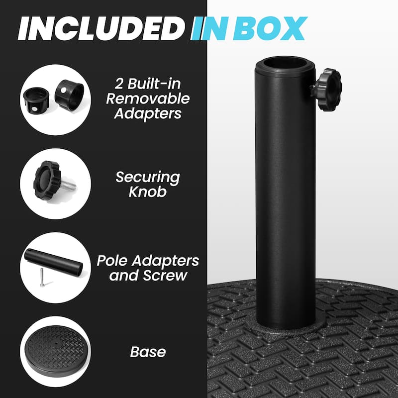 29/45 lbs Outdoor Concrete Cement Filled Round Umbrella Base Holder for Straight Pole Market Umbrella