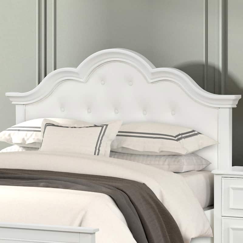 Furniture of America Lindsey Traditional White Storage Platform Bed with Tufted Headboard
