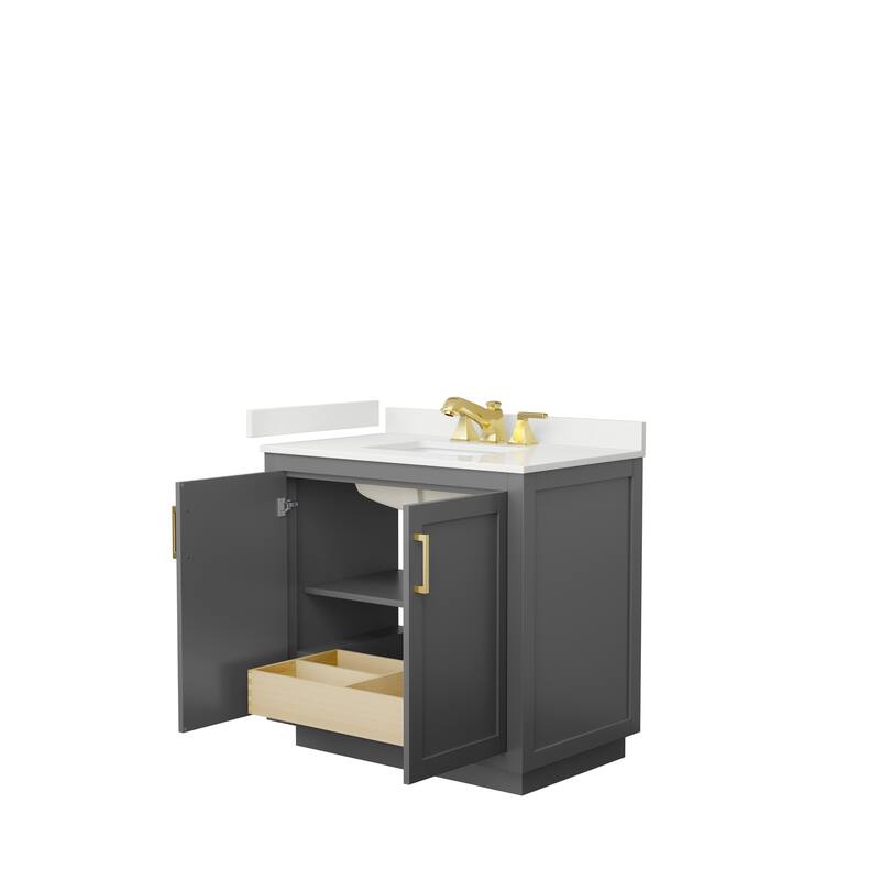 Miranda 36-inch Single Vanity, Quartz Top