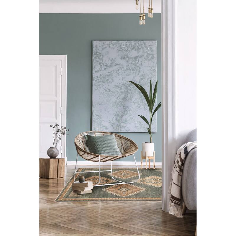 ECARPETGALLERY Hand-knotted Jules Serapi Dark Green Wool Rug - 7'11 x 9'9