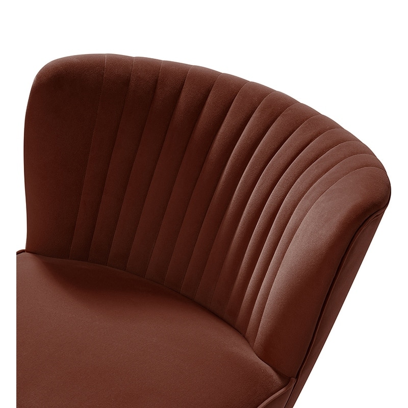 Monica 22''W Upholstered Modern Tufted Accent Side Chair with Gold Legs by HULALA HOME