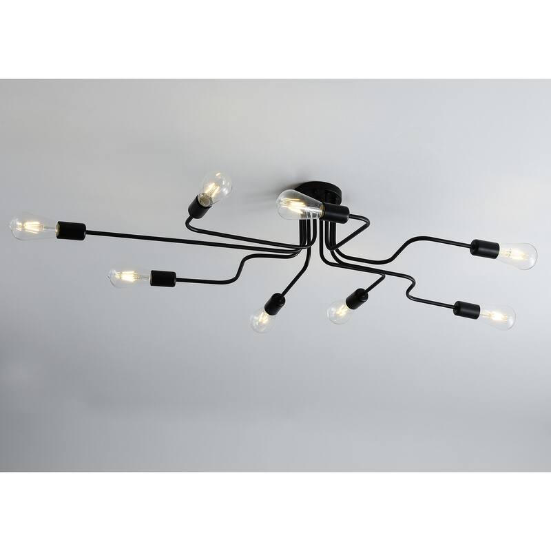 Modern Sputnik Design Muti-Branches Semi Flush Mount Ceiling Light