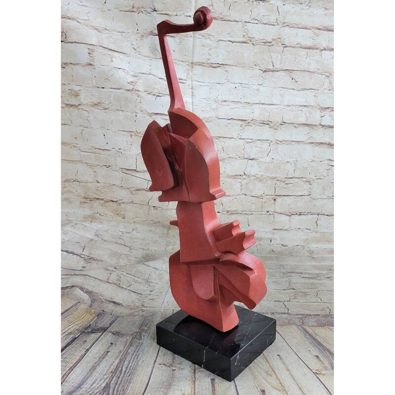 Red Cello Bronze Metal Sculpture Statue Figure Collectible Musician Musical Instrument Decor Dali