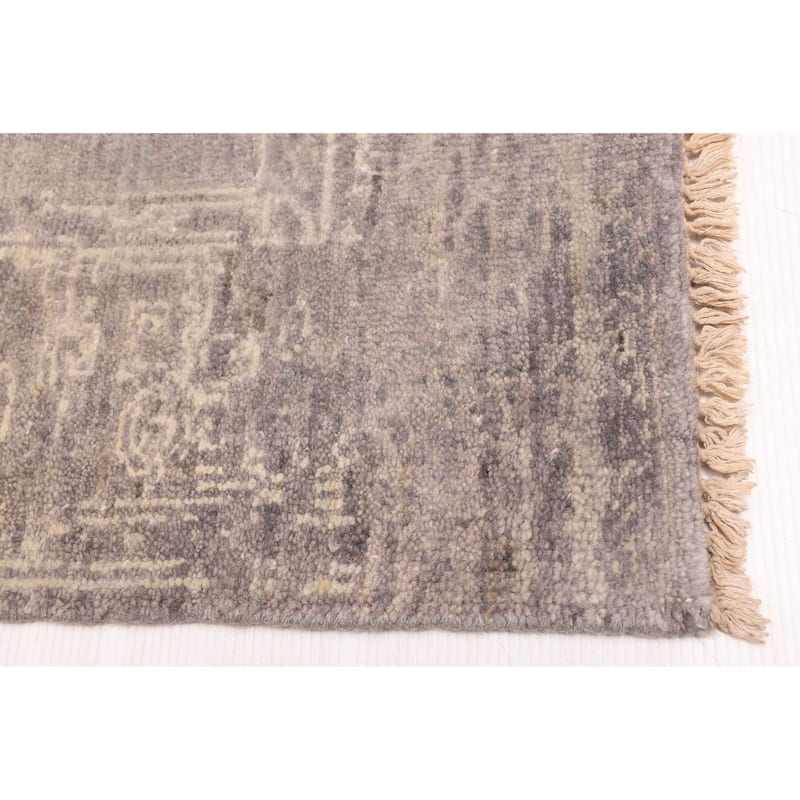 ECARPETGALLERY Hand-knotted Finest Oushak Dark Grey Wool Rug - 5'11 x 8'11
