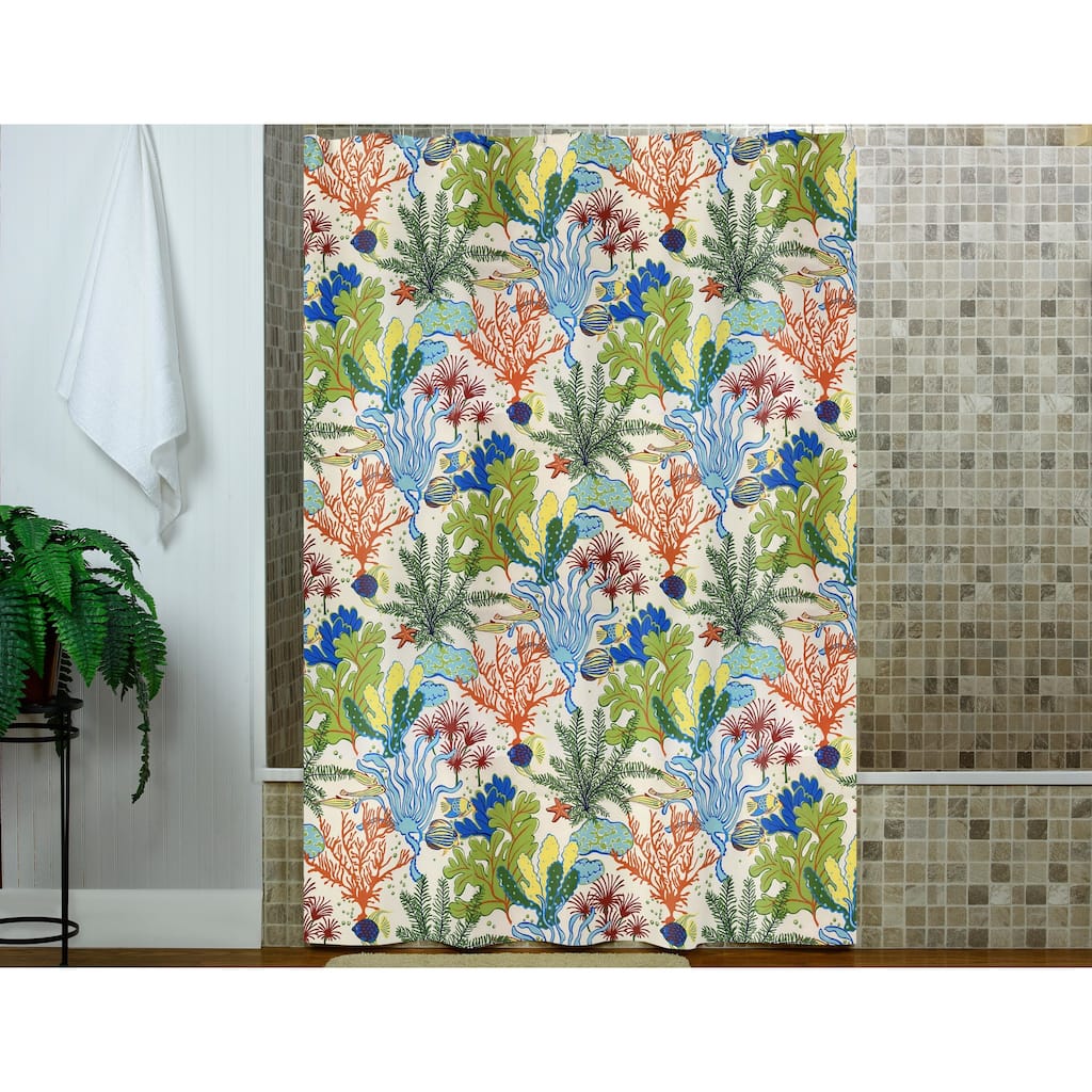 Island breeze tropical shower curtain
