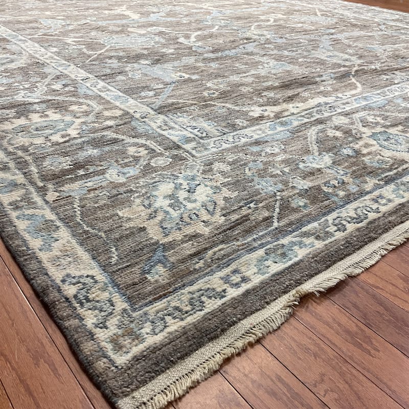 HERAT ORIENTAL Handmade Vegetable Dyed Oushak Wool Rug - 10'3" x 13'