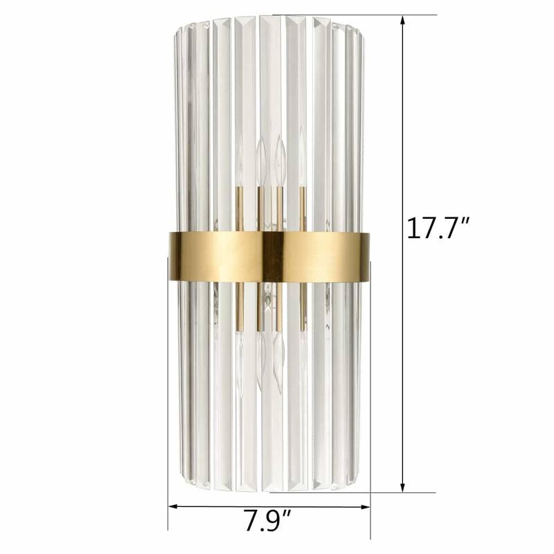 Palermo Clear Glass Rods Wall Sconces Lighting 2-Pack