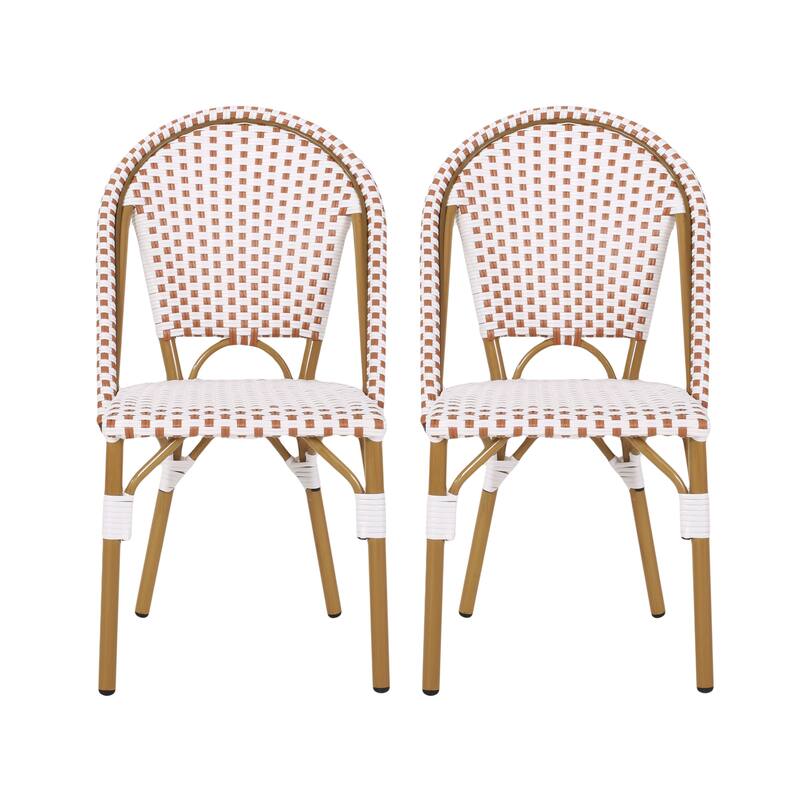 Elize Outdoor French Cafe Style Chairs (Set of 2) by Christopher Knight Home