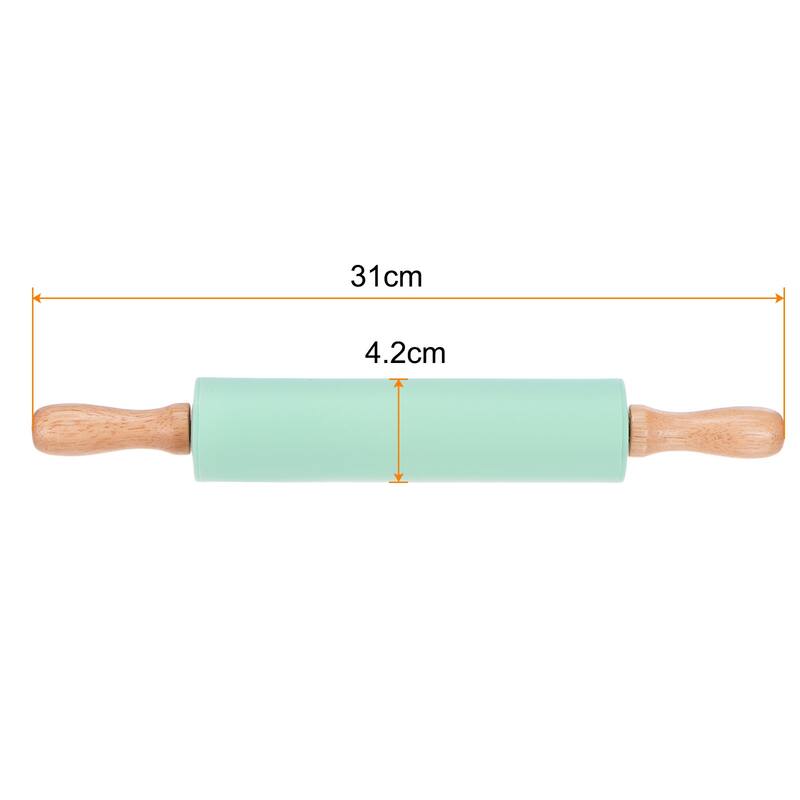 Kitchen Silicone Rolling Pins for Baking Non-stick - Aquamarine - 31cm x 4.2cm