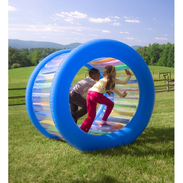 Hearthsong Roll With It Giant Inflatable Colorful Rolling Wheel for