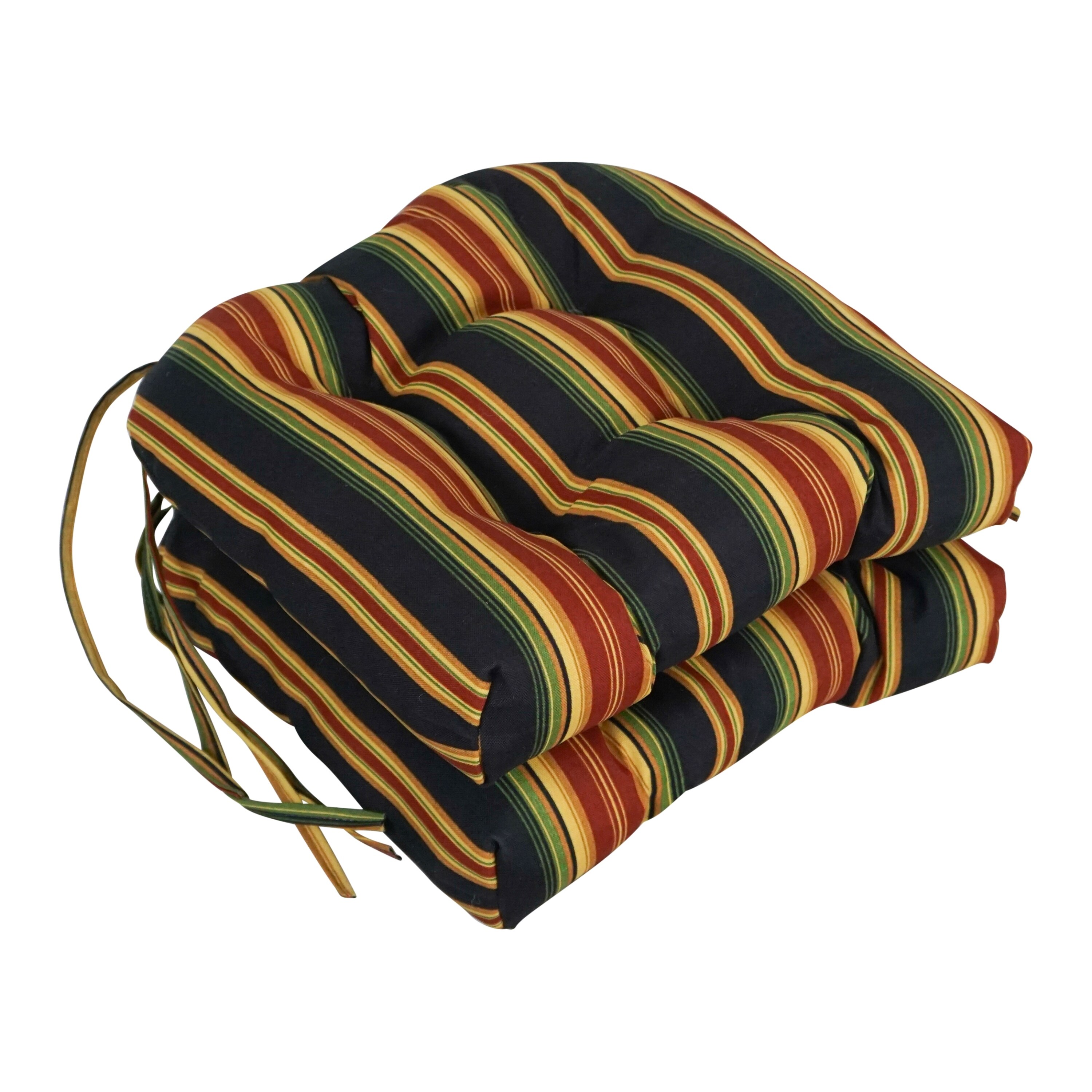 16 inch Rounded Back Tufted Indoor Outdoor Chair Cushions Set
