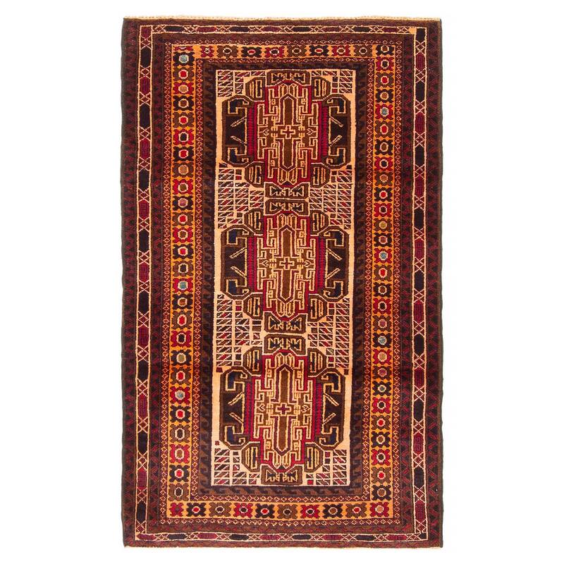 Teimani Brown Rug 2'10" x 4'9" - 2'10 x 4'9 - Brown - 2'10 x 4'9