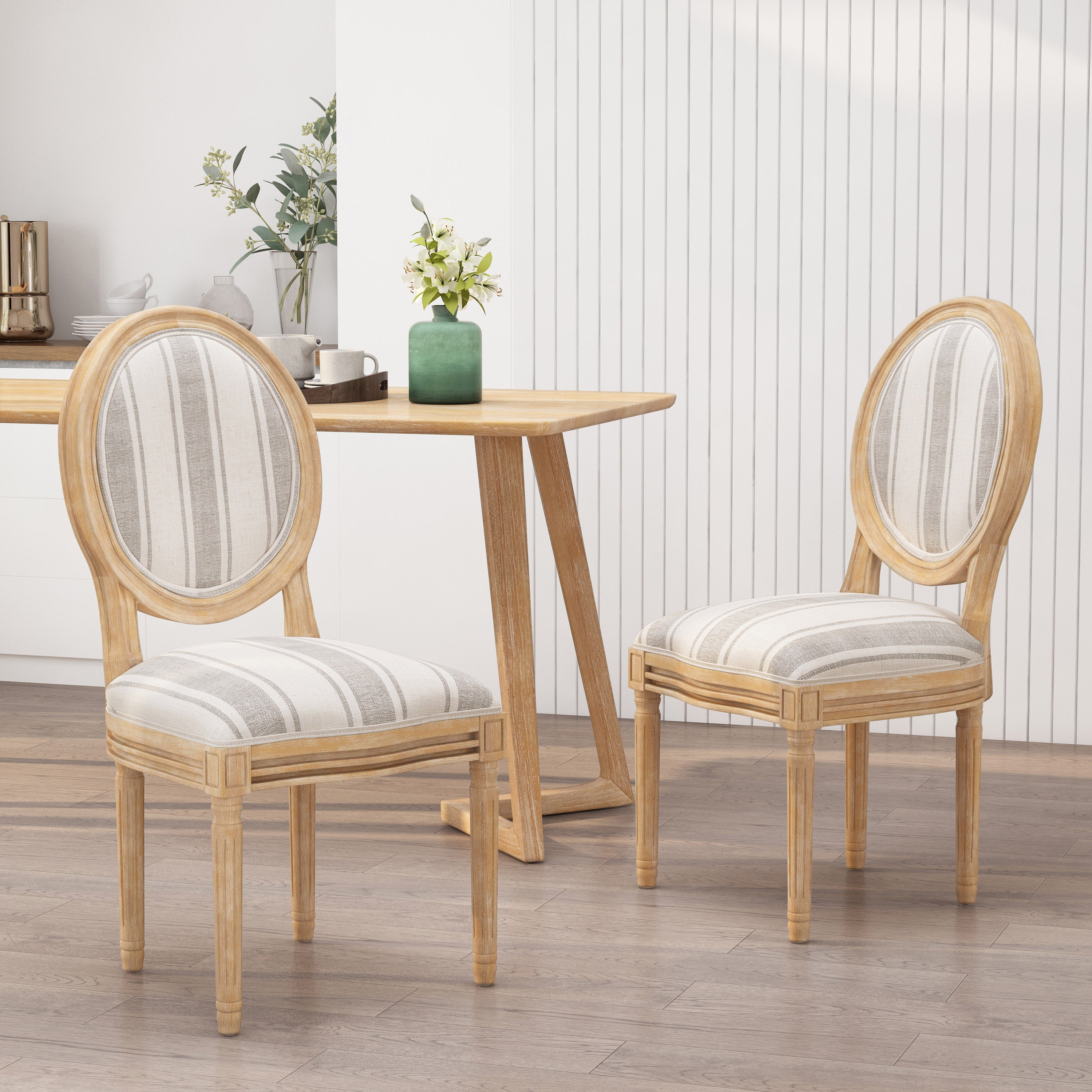 Pair of discount fabric dining chairs