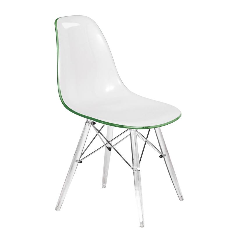 Crescro Dining Chair in Acrylic with Eifel Legs Design Banquet Side Chair (Set of 4) for Indoor and Outdoor - 32" Height