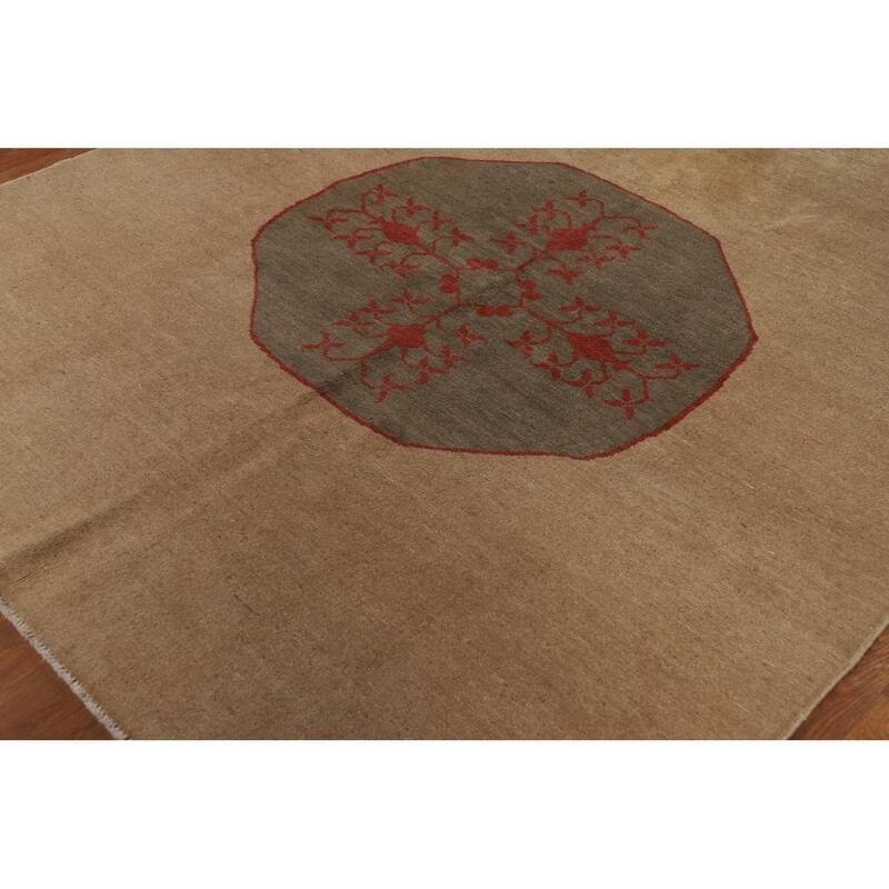 Medallion Gabbeh Oriental Rug Handmade Wool Carpet - 5'7"x 6'6"