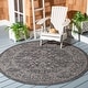 preview thumbnail 76 of 180, SAFAVIEH Courtyard Aquata Indoor/ Outdoor Waterproof Patio Backyard Rug 6'7" Round - Black/Ivory