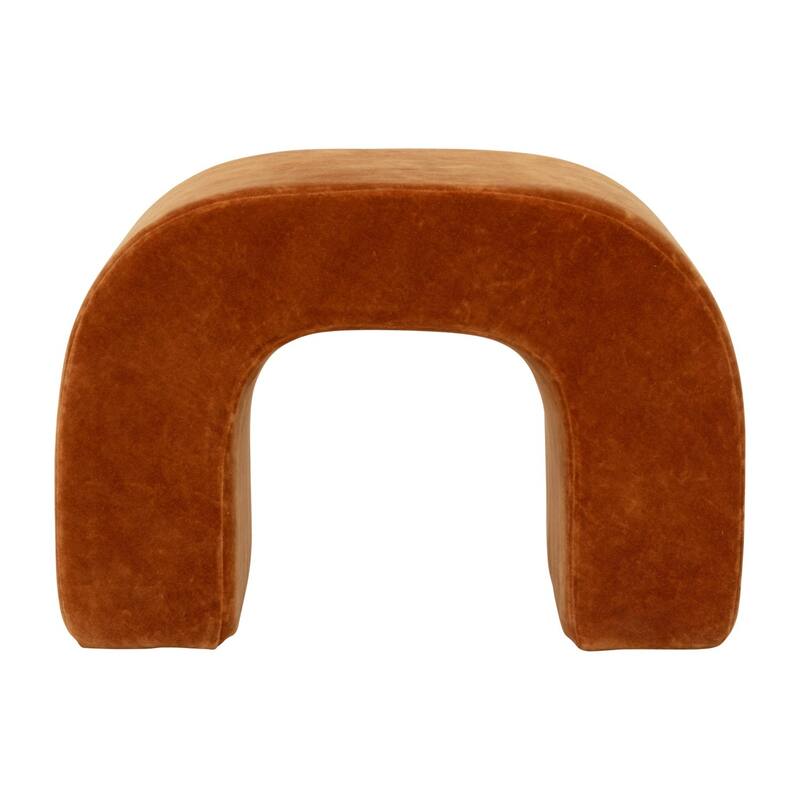 Velvet Arch Pouf Ottoman - 19.5" - Orange