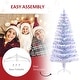 preview thumbnail 7 of 7, HOMCOM Icy-Blue and White Christmas Tree with Lights, Prelit Christmas Tree 5 ft., Faux Small Christmas Tree with Stand