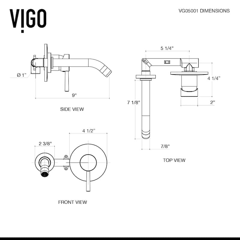 VIGO Jasmine 18"L x 15"W MatteStone Vessel Sink and Olus Wall Mount Faucet Set