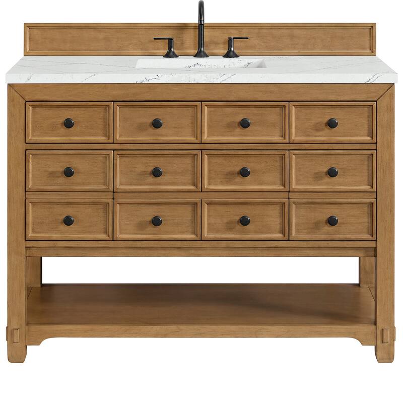 James Martin Vanities 505-V48-FENC Malibu 48" Free Standing Single - Amber Birch - Wood Finish