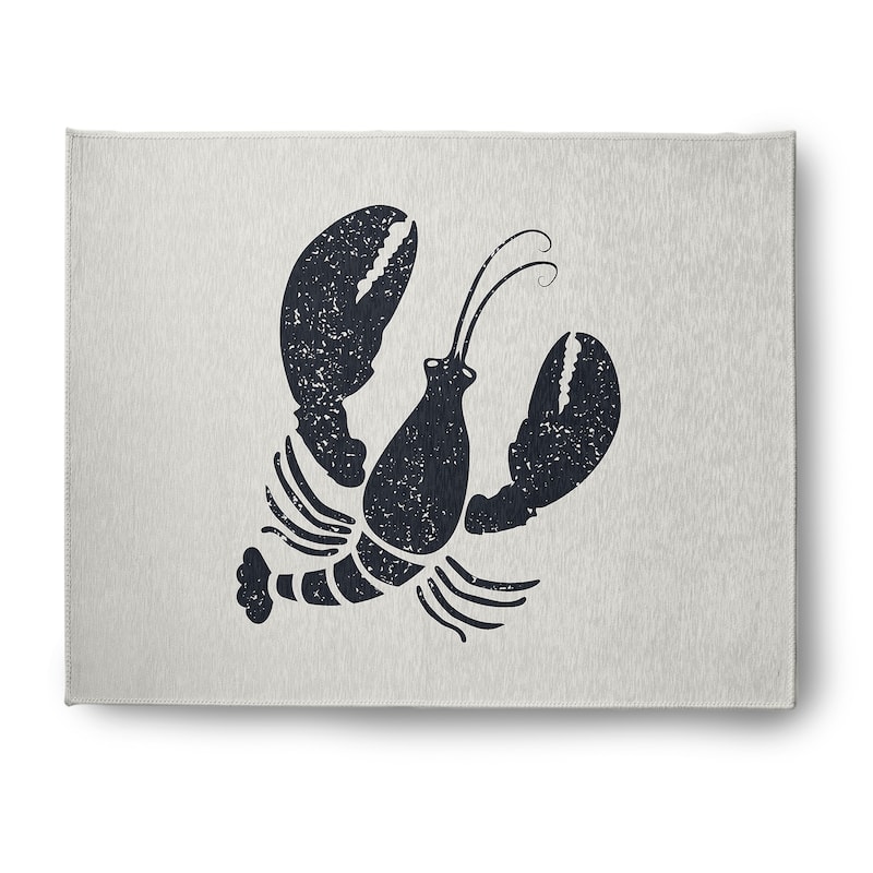 Lobster Nautical Chenille Rug - Shark Blue - 8' x 10'