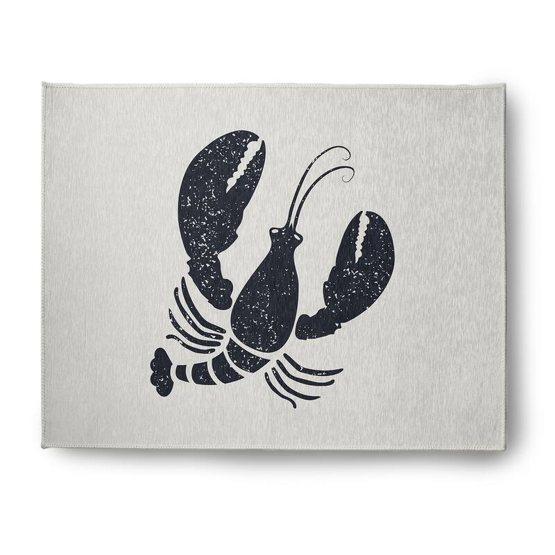 Lobster Nautical Indoor/Outdoor Rug - Shark Blue - 8' x 10'