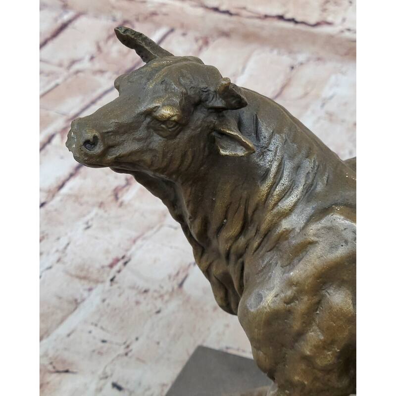 Trotting Bull - Hot Cast Bronze Sculpture Statue Cattle Cow Art Decor