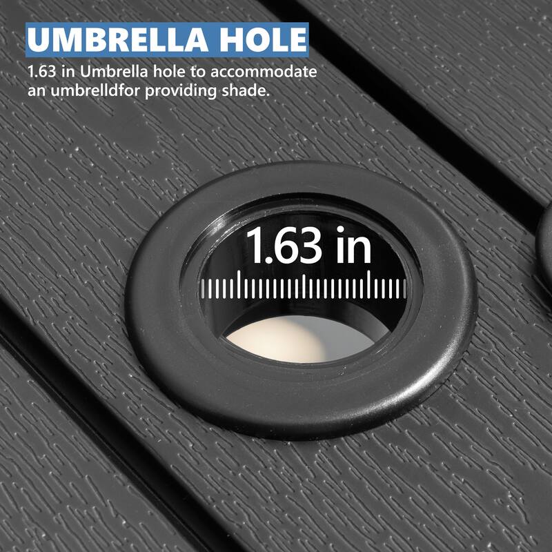 VredHom Premium Outdoor Patio Aluminum Dining Table with Umbrella Hole