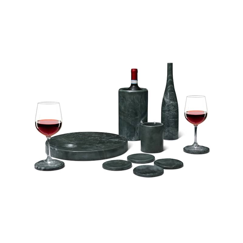 Roomfitters Natural Marble Dining Room Accessories Set, Luxury 10-Piece Genuine Stone Tabletop Collection